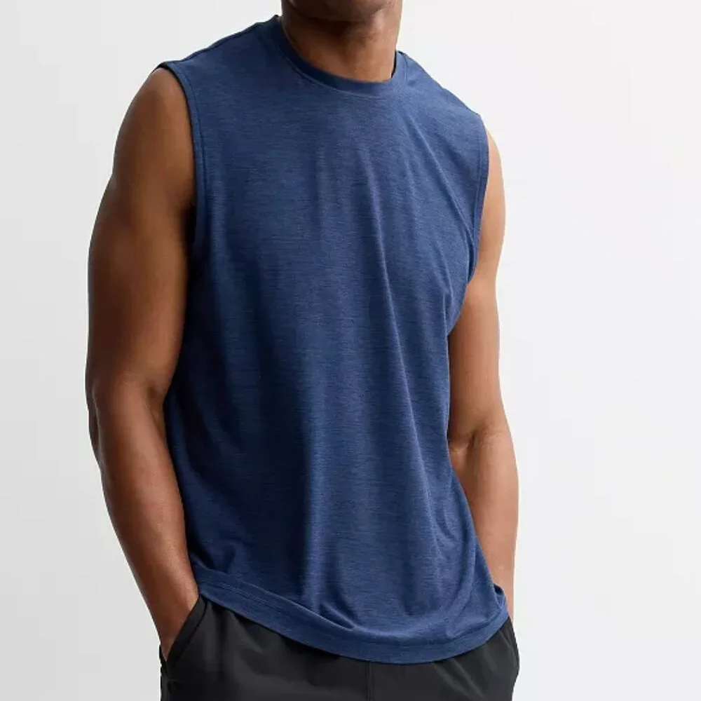 Men's FLX Wander Muscle Tank Shirt Color: True Navy,  Size: S - Picture 2 of 4